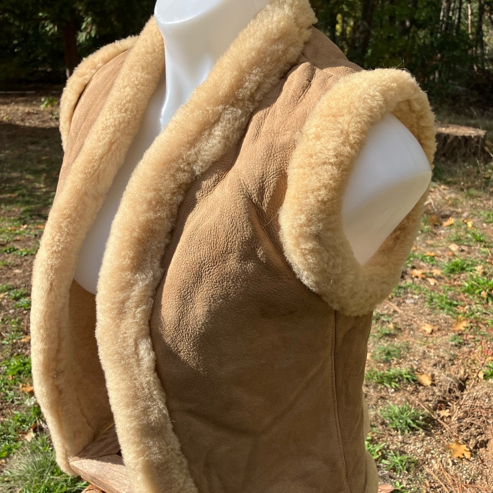 Norm Thompson Sheep skin fleece vest vintage Oregon small - Picture 4 of 12